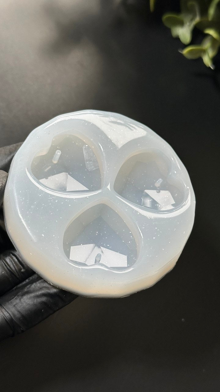 Crystal Heart Silicone Mold for Resin
