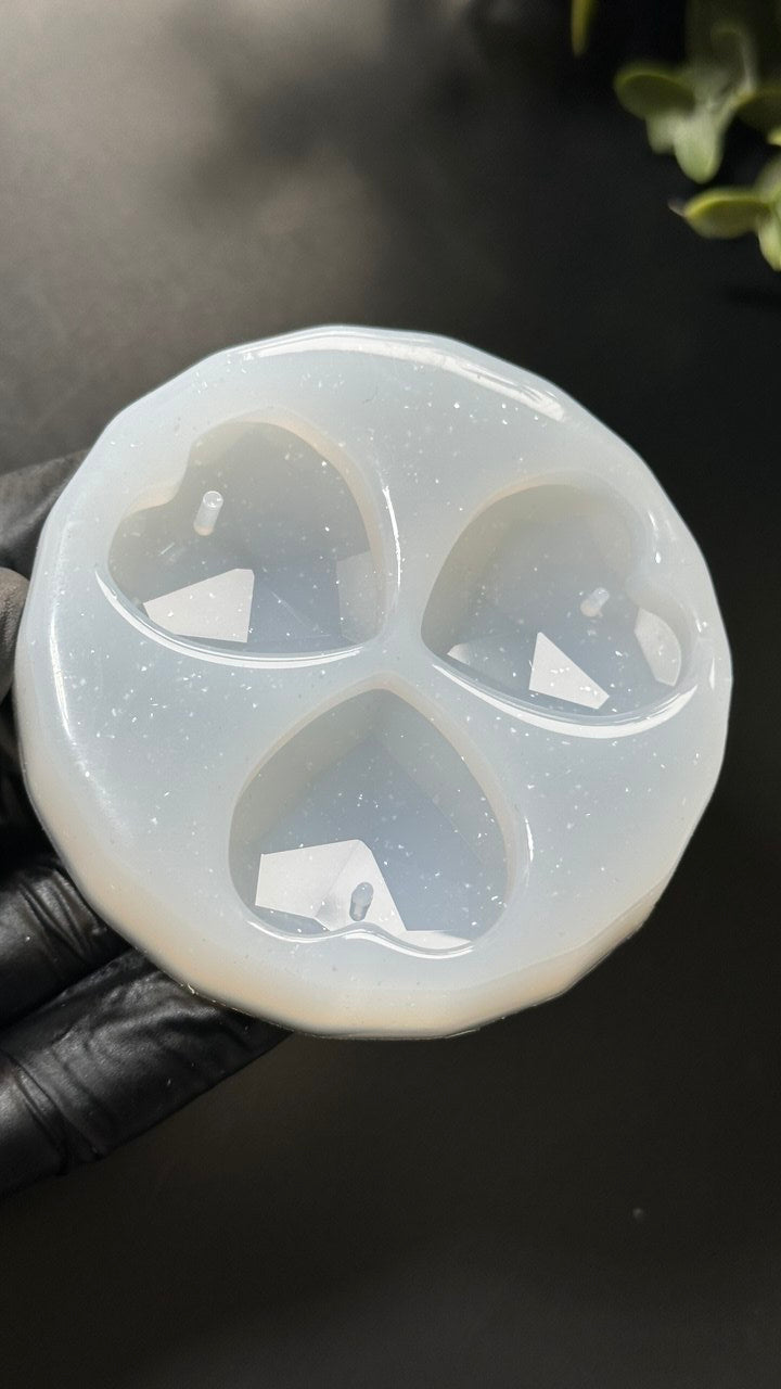 Crystal Heart Silicone Mold for Resin