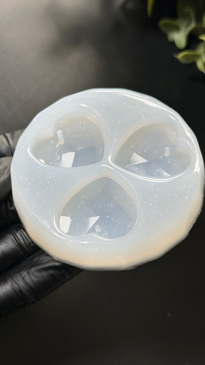 Crystal Heart Silicone Mold for Resin
