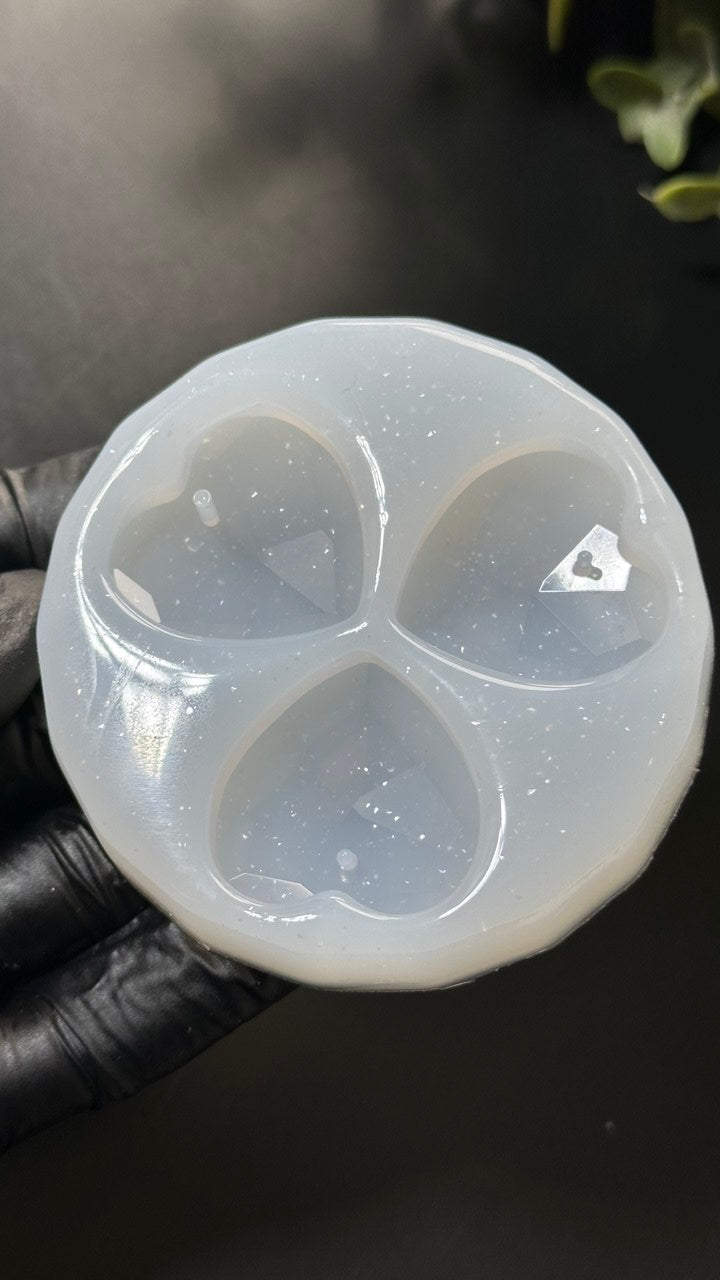 Crystal Heart Silicone Mold for Resin