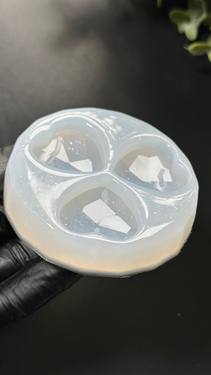 Crystal Heart Silicone Mold for Resin
