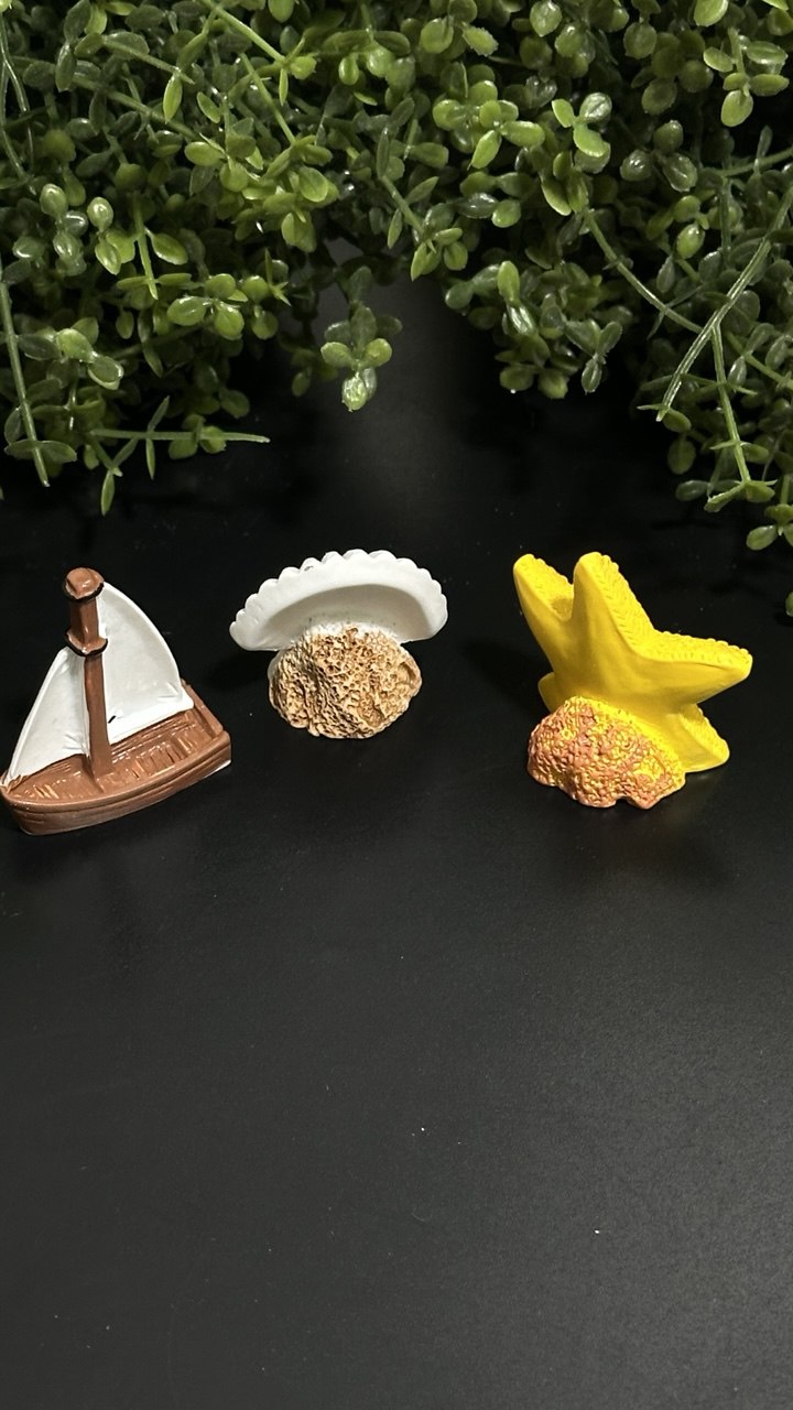 Silicone Mold Sailboat Starfish Seashell Miniature Set