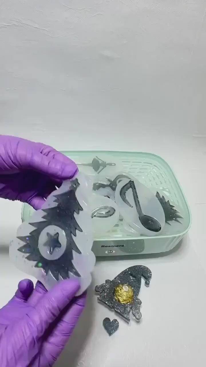 Xmas tree design Silicone Mould with Crystals - Sparkling Holiday Decorations, DIY Resin Crafts, Unique Gift for Craft Lovers Resin Molds Ideas Decor Shop