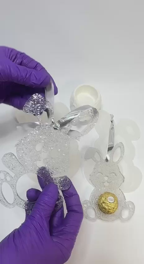 Sparkly Crystal Bunny Resin Silicone Mold for Candy Holder Silicone Mold Ideas Decor Shop