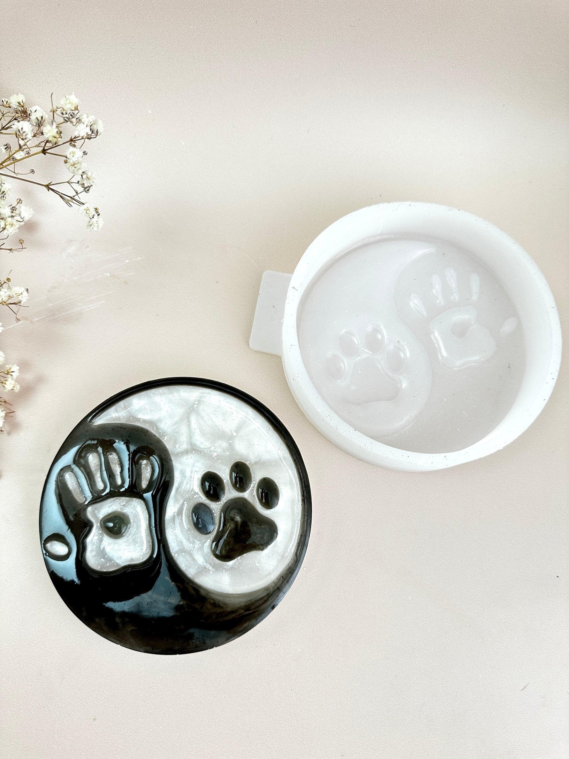 Yin Yang Black and White Dog Human Silicone Mold Resin Molds Ideas Decor Shop