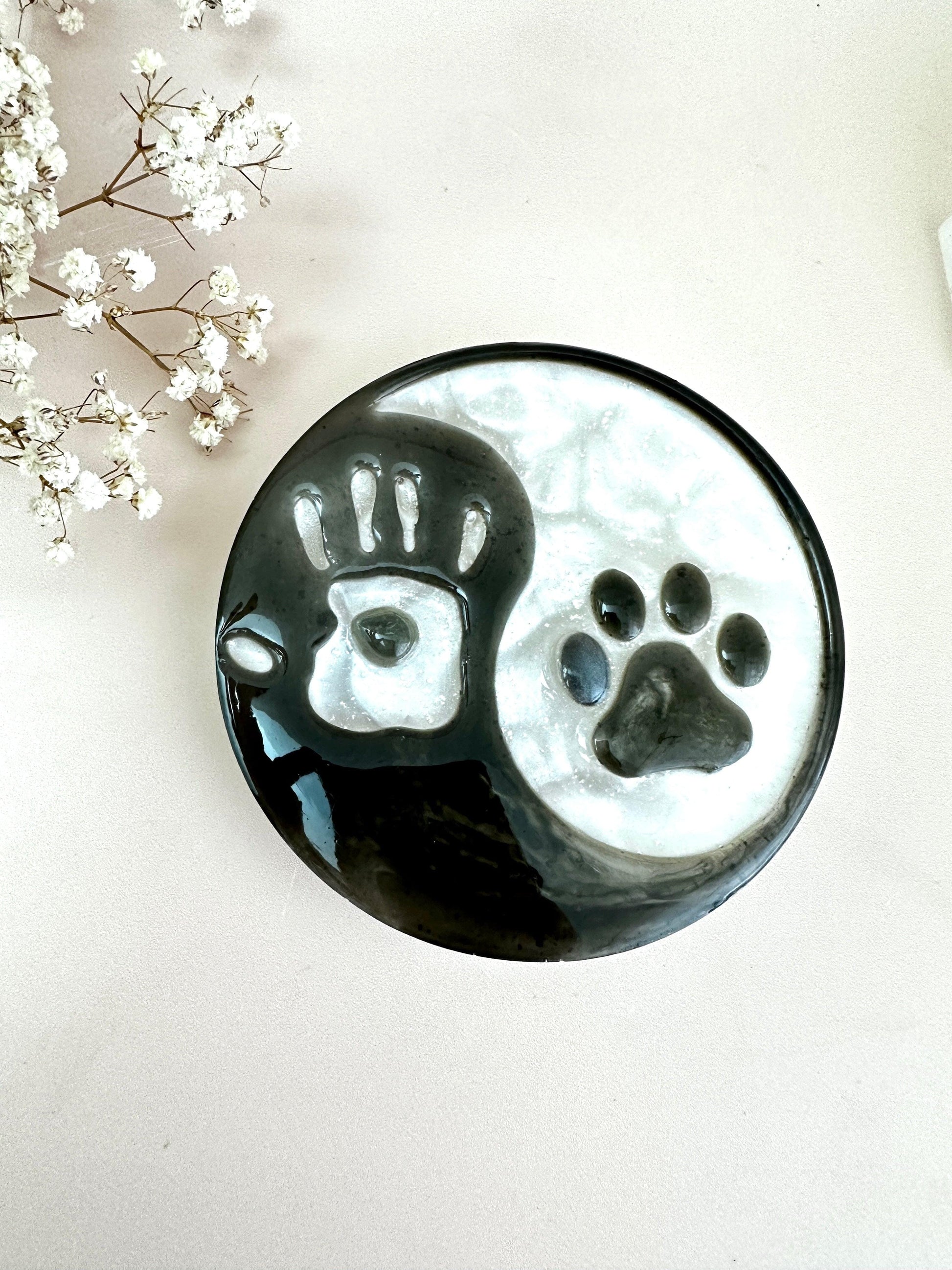 Yin Yang Black and White Dog Human Silicone Mold Resin Molds Ideas Decor Shop