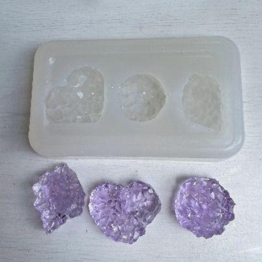 3 Amethyst Crystal Cluster Mold Set