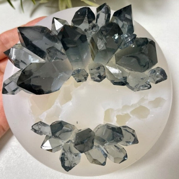 Twin Giant Crystal Cluster Resin Mold: Artisan Silicone Craft