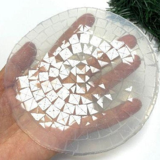 Glass Mosaic Druzy Resin Mold Insert - Versatile Silicone Mold for Crafting Trays and Coasters