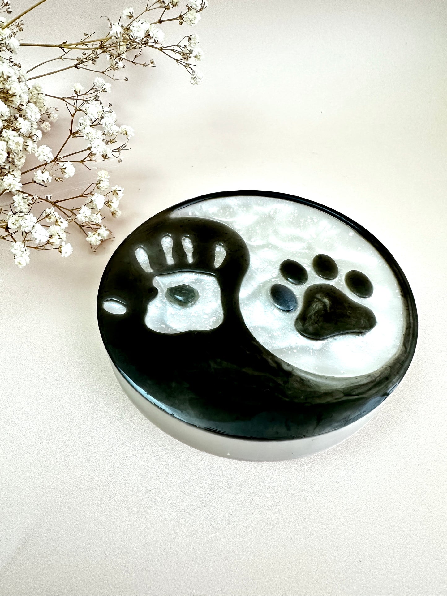 Yin Yang Black and White Dog Human Silicone Mold - Unique Craft Tool for DIY Projects - Perfect Gift for Dog Lovers