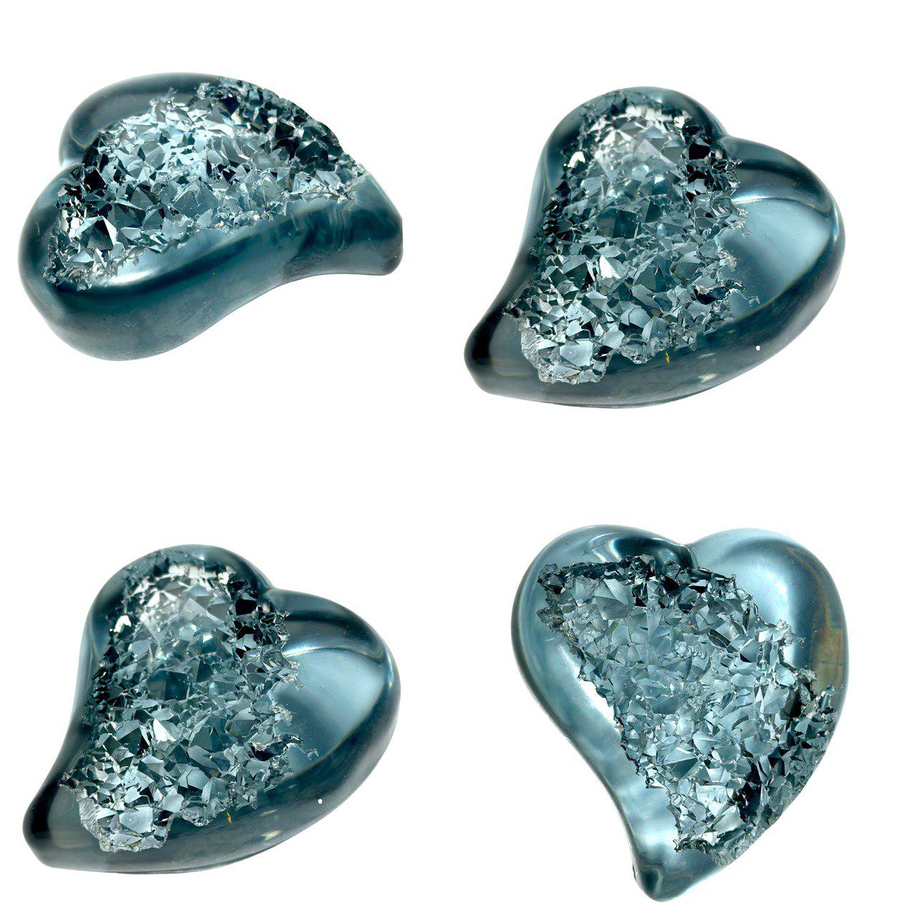 Heart Shaped Silicone Mold for Resin Crafting - Druzy Crystal Geode Design