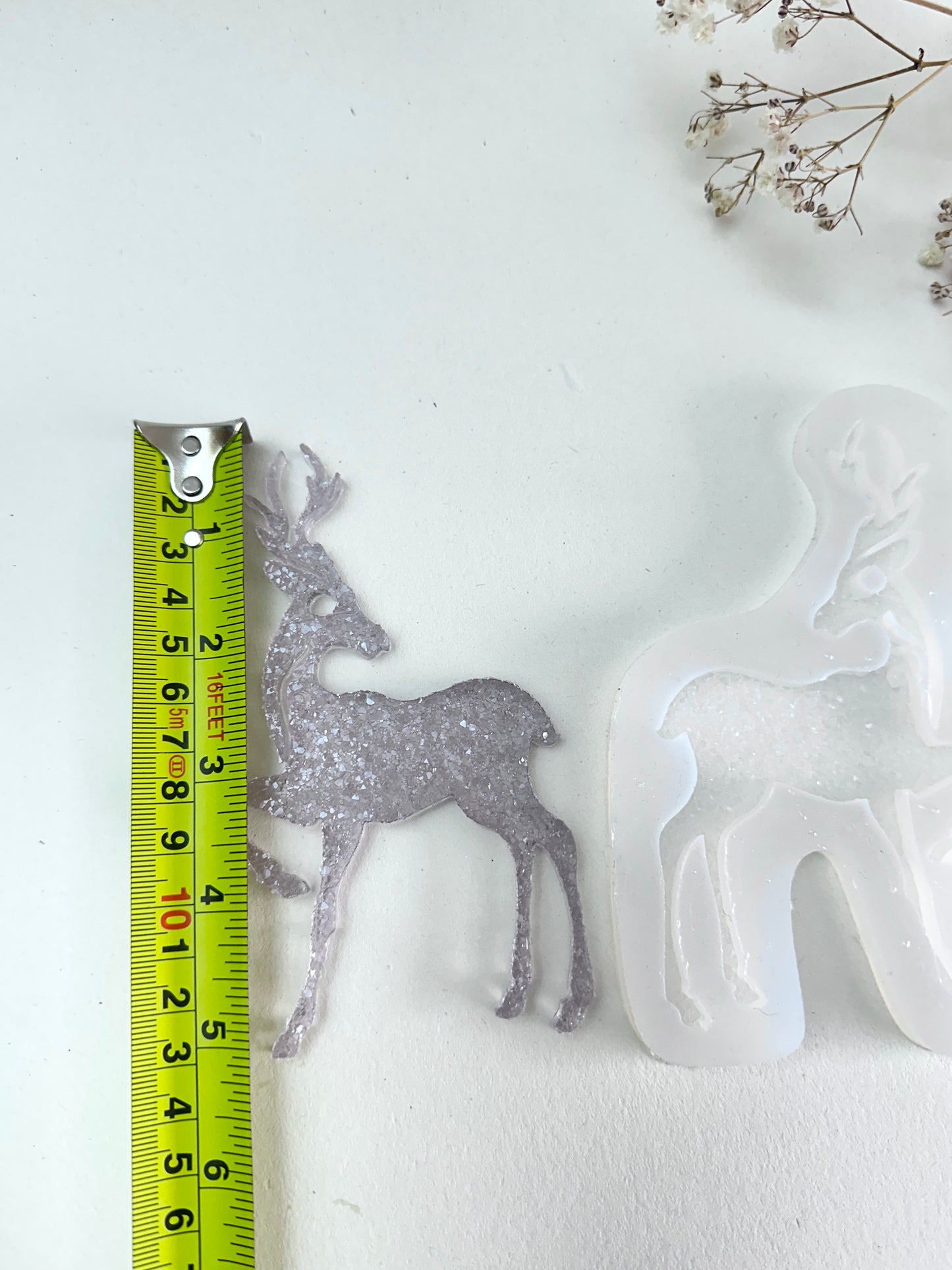 Glitzernde Kristall-Hirsch-Silikonform für Weihnachtsbaumspielzeug, ideal für selbstgemachte Weihnachtsdekorationen, tolles Weihnachtsgeschenk für Bastler 
