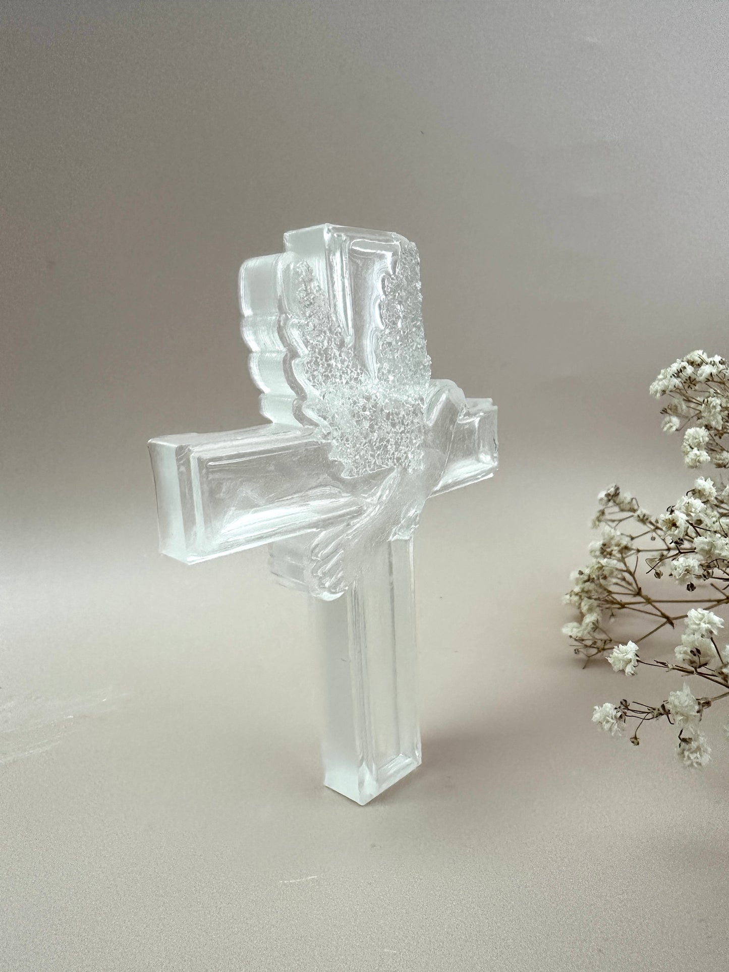 Silikonform mit Kreuzfigur und Taubenkristallen – einzigartiges religiöses Bastelwerkzeug – perfekt für DIY-Projekte – ideales christliches Geschenk