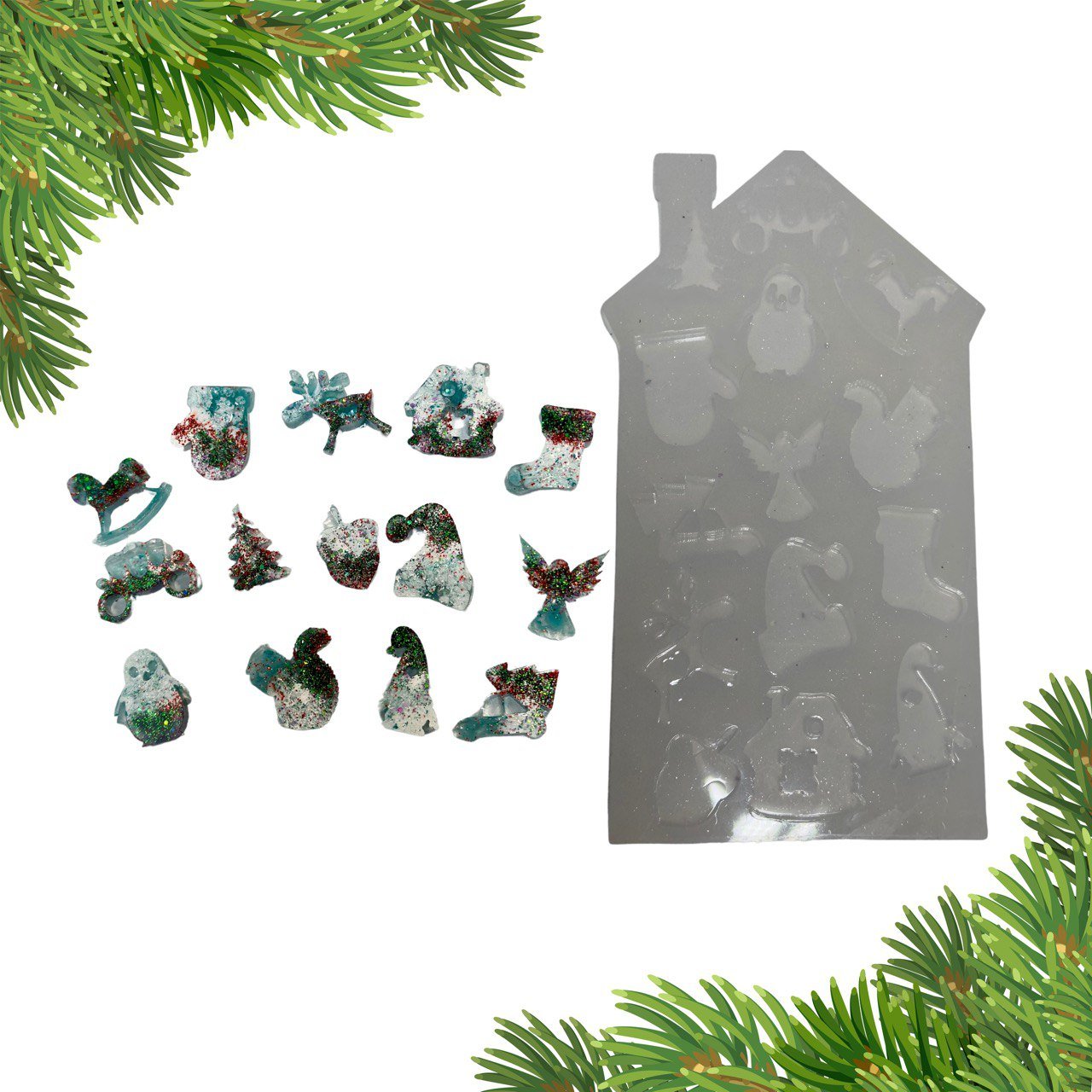 14 Mini Designs in 3 Unique Shapes for Resin Crafts - Christmas Silicone Mold Set - Ideas Decor Shop