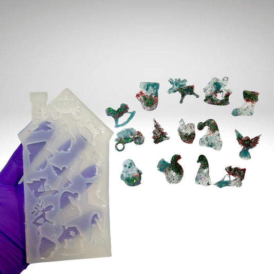 14 Mini Designs in 3 Unique Shapes for Resin Crafts - Christmas Silicone Mold Set - Ideas Decor Shop