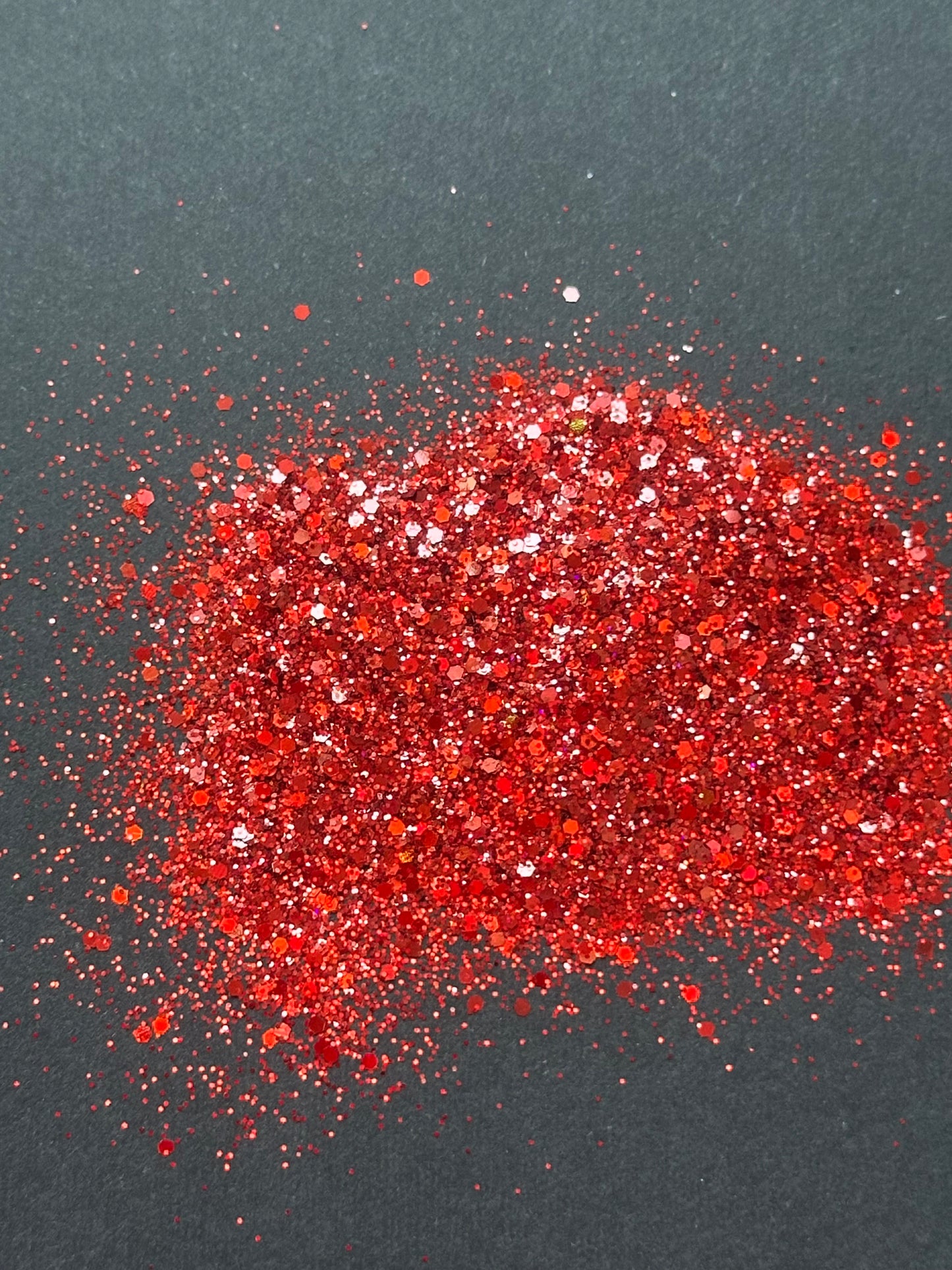 5g Red Glitter Mix – Fine and Chunky Iridescent Glitter