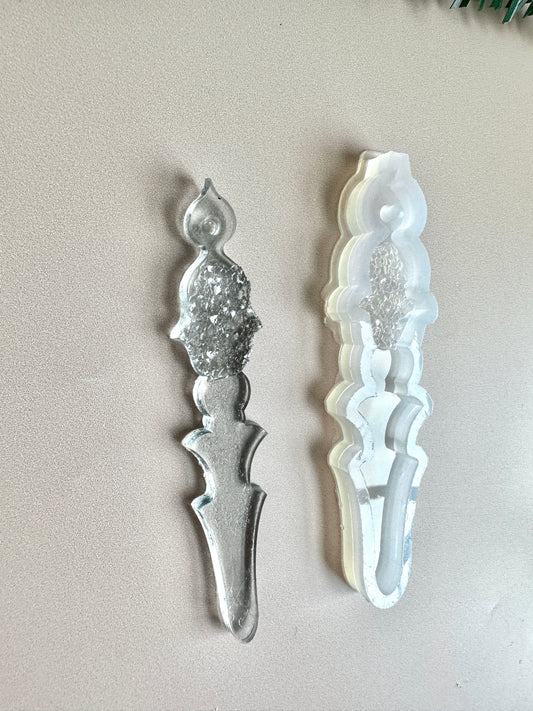 Christmas Tree-Christmas Icicle Silicone Mould with Crystals, For Resin Art Creations, Artistic Christmas Gift for DIY Lovers