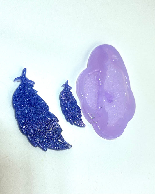 2 Crystal Feathers Silicone Mold