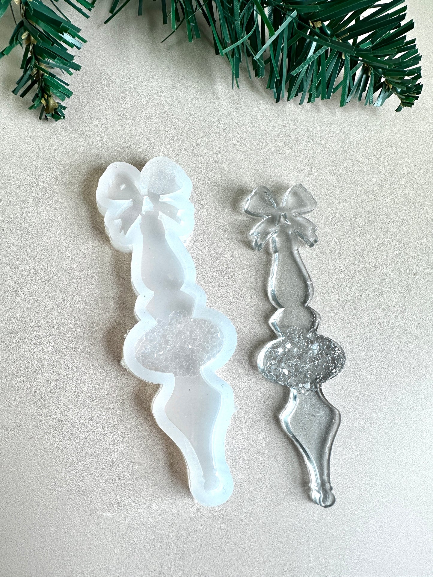 Weihnachtsbaumschmuck-Silikonform, funkelnde Kristalle im Kerzendesign, ideal für Weihnachten, einzigartiges Geschenk für Künstler