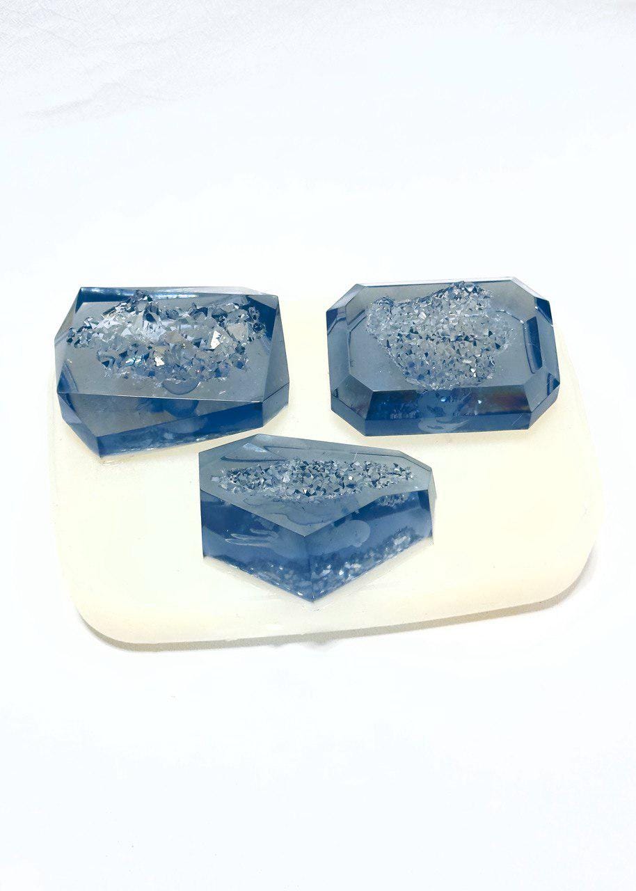 3-Piece Silicone Crystal Mold Set for Resin Crafting | Shiny Cluster - Agate Moulds - Ideas Decor Shop