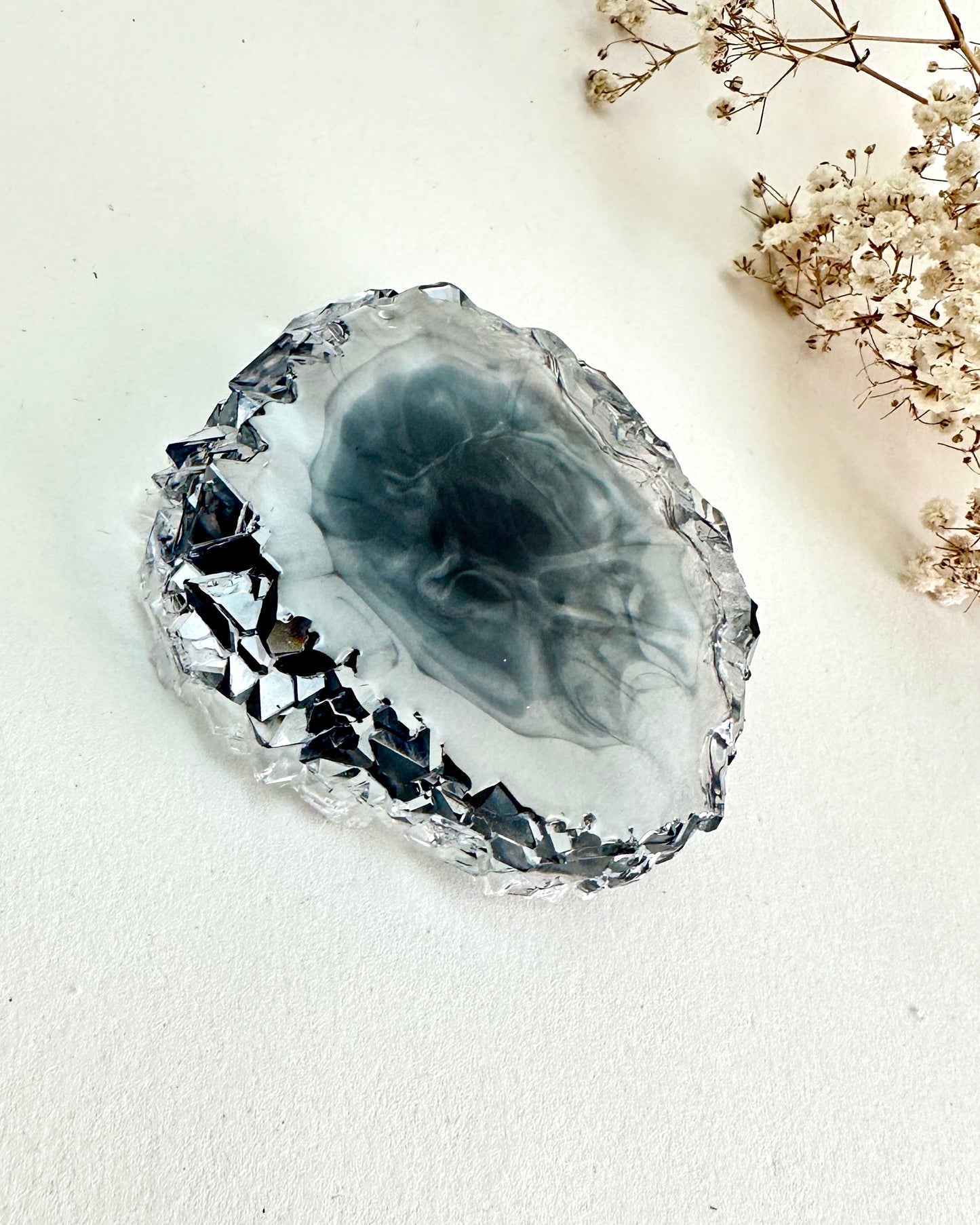 Atemberaubende Untersetzer-Silikonform mit Kristallkanten, ideal für die Herstellung einzigartiger Untersetzer, perfektes Einweihungs- oder Geburtstagsgeschenk