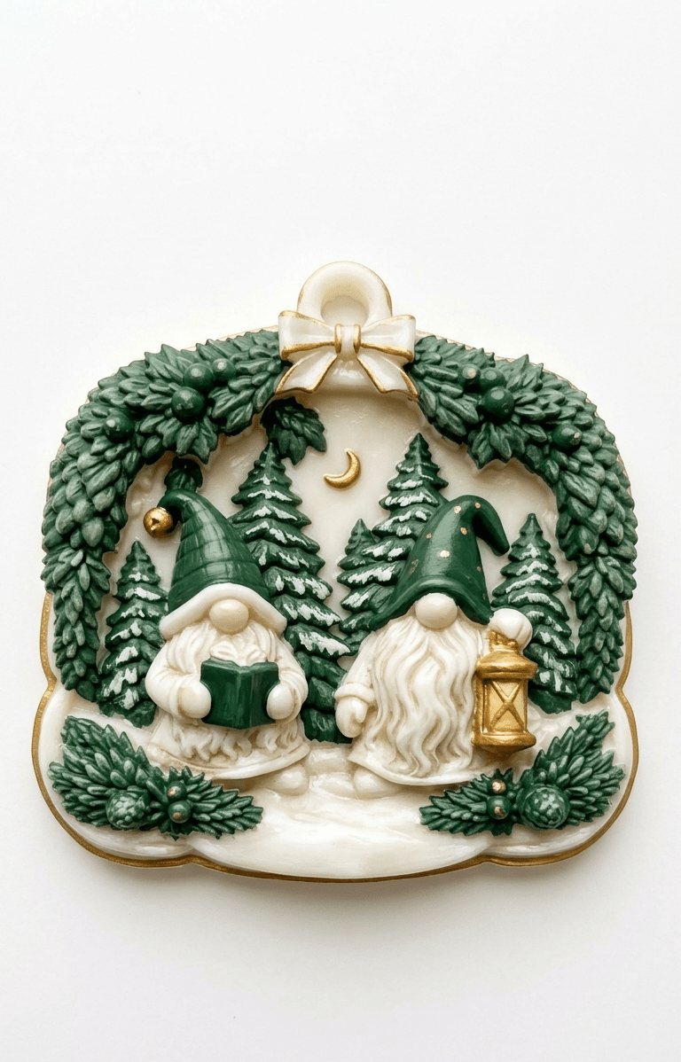 3D Nordic Gnome Christmas Ornament Mold - Ideas Decor Shop