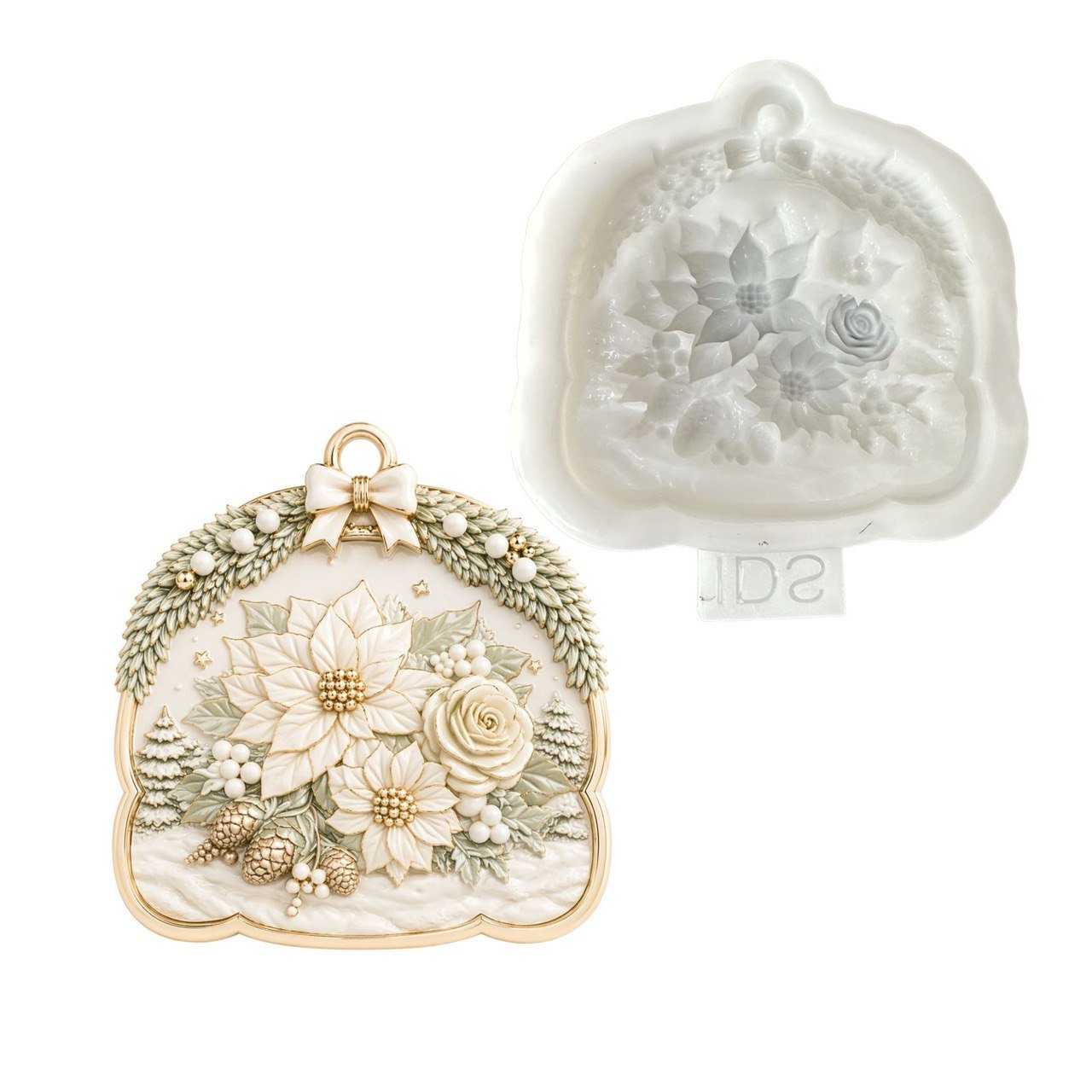 3D Poinsettia Christmas Ornament Silicone Mold - Ideas Decor Shop