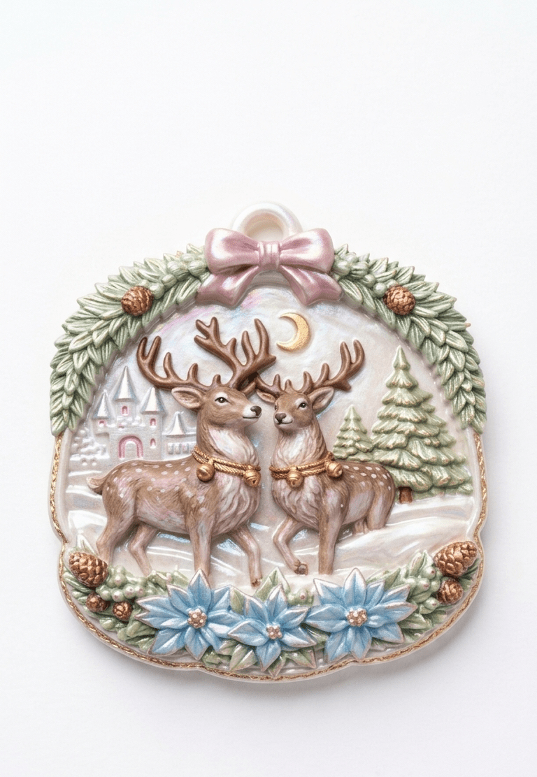 3D Winter Scene Reindeer Ornament Mold - Ideas Decor Shop