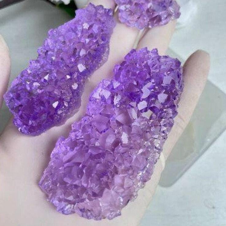 3pc Amethyst Set: Crystal, Stone - Cluster Resin Mold for Art - Ideas Decor Shop