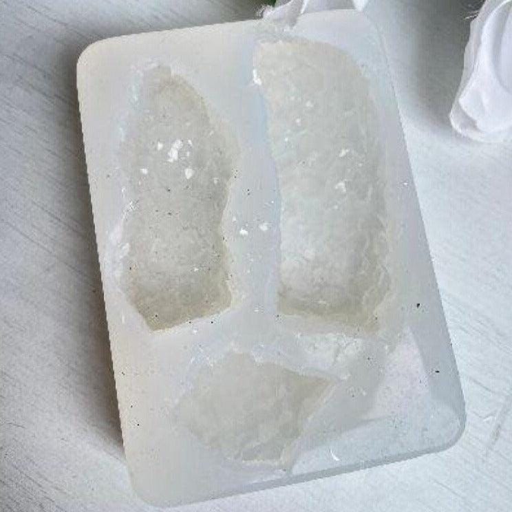 3pc Amethyst Set: Crystal, Stone - Cluster Resin Mold for Art - Ideas Decor Shop