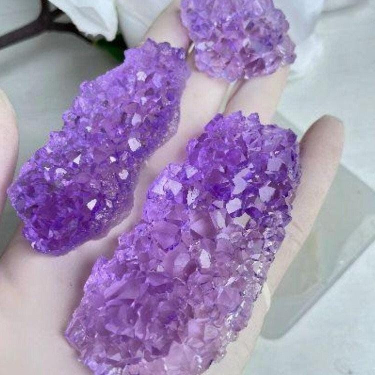 3pc Amethyst Set: Crystal, Stone - Cluster Resin Mold for Art - Ideas Decor Shop