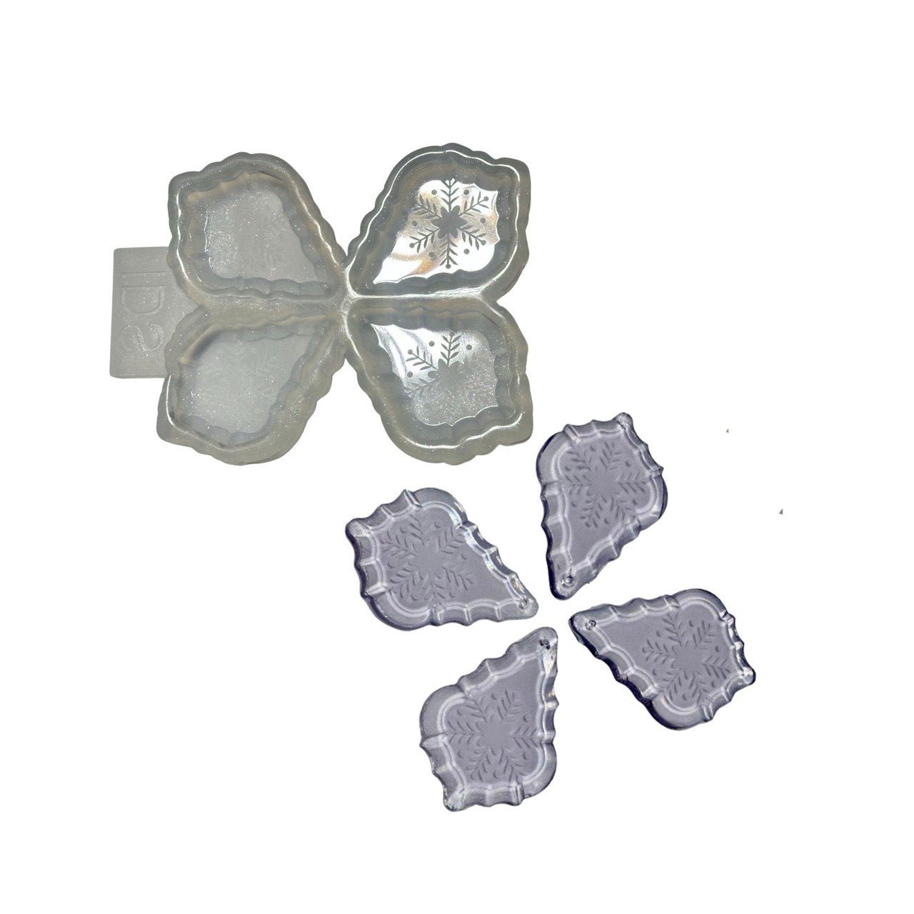 4 Crystal Silicone Mold Engraved Ornament - Ideas Decor Shop