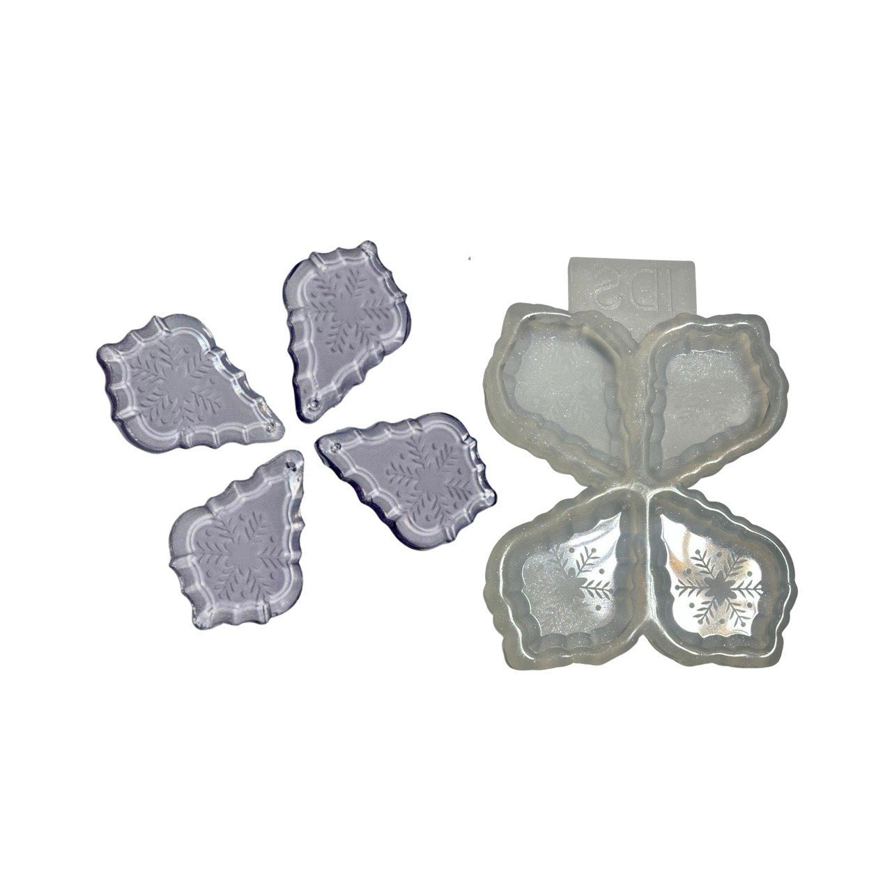4 Crystal Silicone Mold Engraved Ornament - Ideas Decor Shop