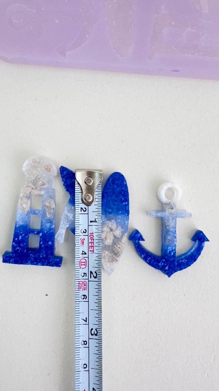 4 Pc Crystal Silicone Mold Set - Seagull, Anchor, Lighthouse, Surfboard - Ideas Decor Shop