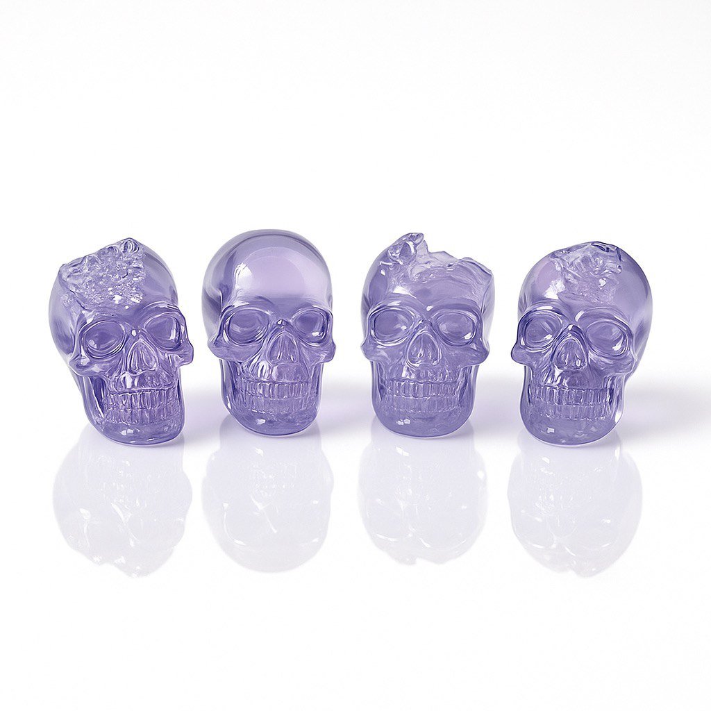 4 pc Small Crystal Geode Skull Silicone Mold - Ideas Decor Shop