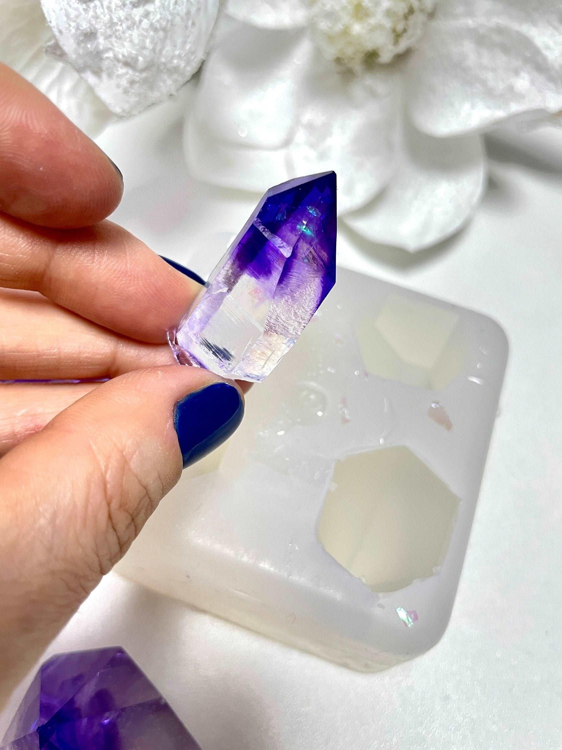 4 Piece Amethyst Crystal Silicone Mold for Jewelry and Resin Art - Ideas Decor Shop