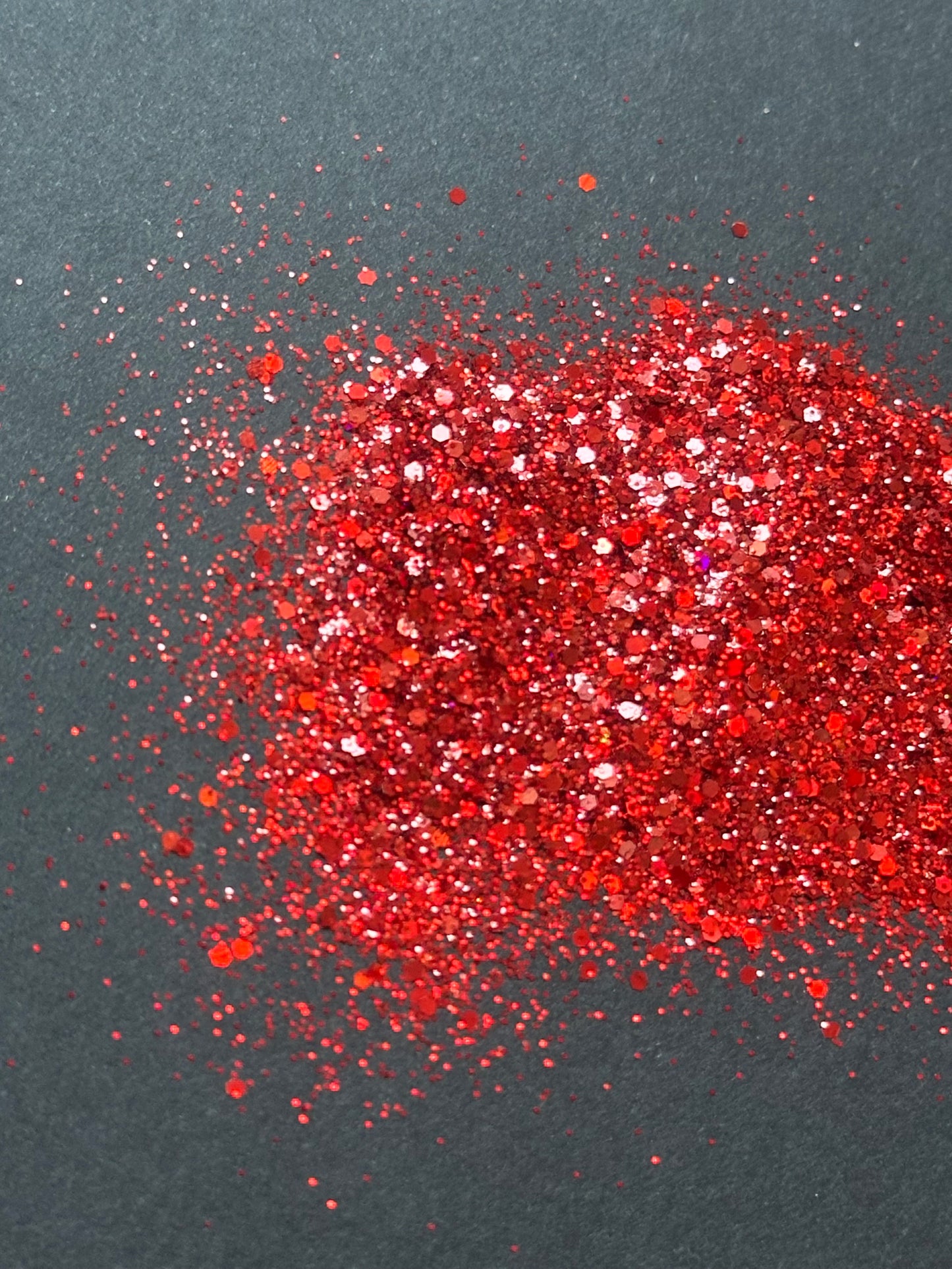 5g Red Glitter Mix – Fine and Chunky Iridescent Glitter