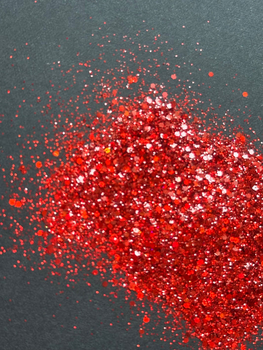 5g Red Glitter Mix – Fine and Chunky Iridescent Glitter - Ideas Decor Shop