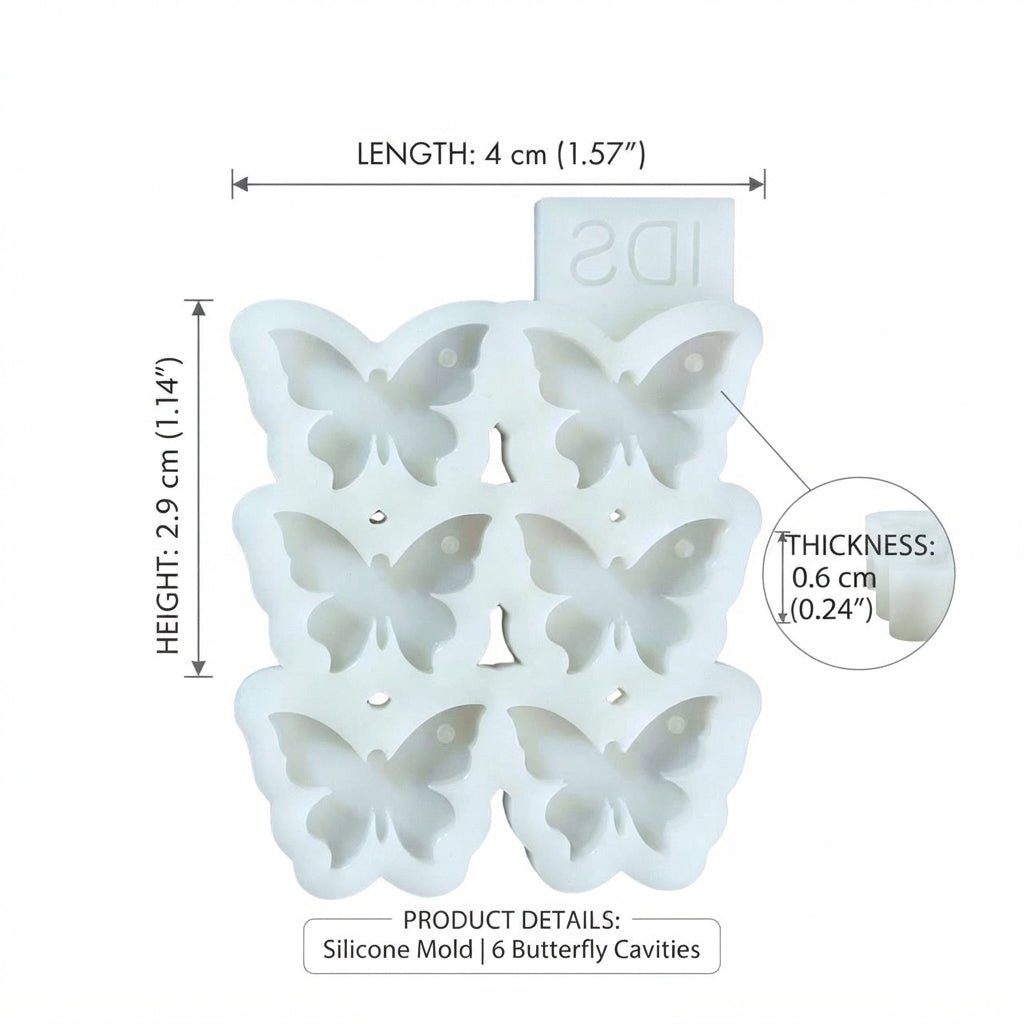 6-Cavity Butterfly Silicone Mold - Ideas Decor Shop