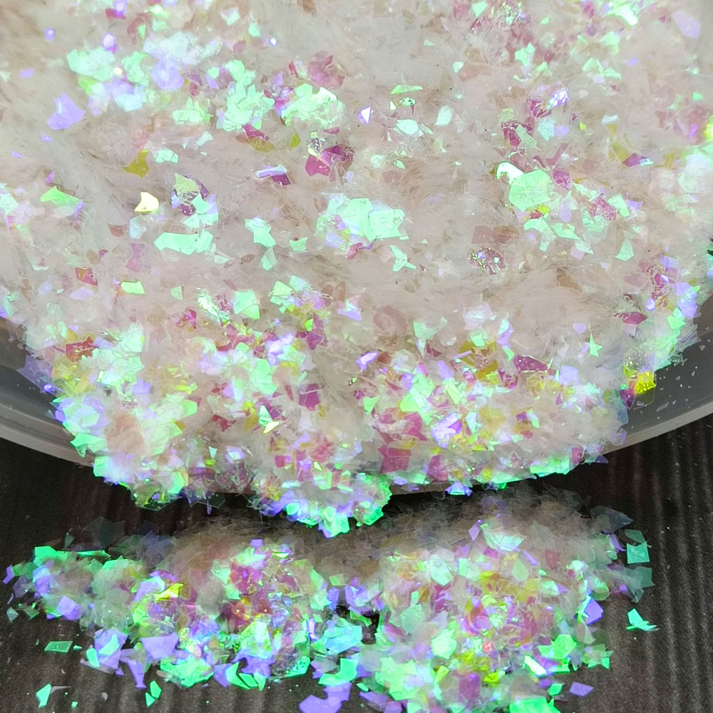 5-7g Iridescent Glitter Sequin Flakes - Colorful Fluorescent Glass Paper