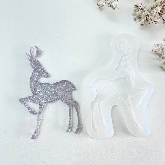 Силиконовая форма со сверкающим кристаллом оленя для елочных игрушек, идеально подходит для праздничных украшений своими руками, отличный рождественский подарок для мастеров 