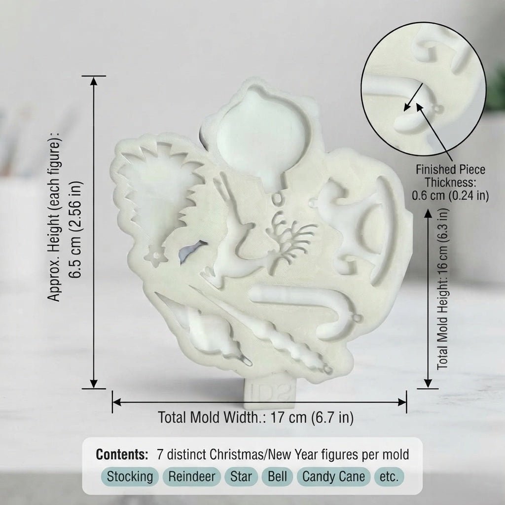 7-Piece Christmas Figurine Silicone Mold - Ideas Decor Shop