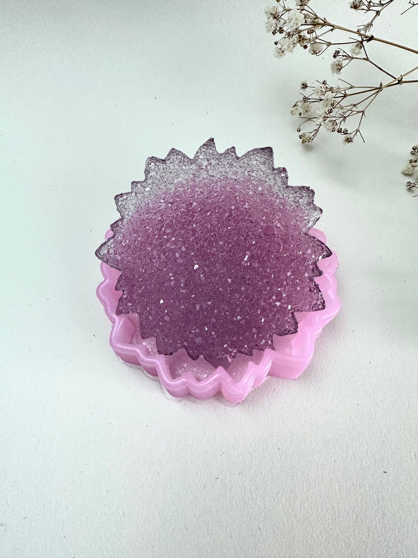 Funkelnde Kristallblumen-Untersetzer-Silikonform, erstellen Sie atemberaubende DIY-Untersetzer, tolles Geschenk für Bastler und Heimwerker
