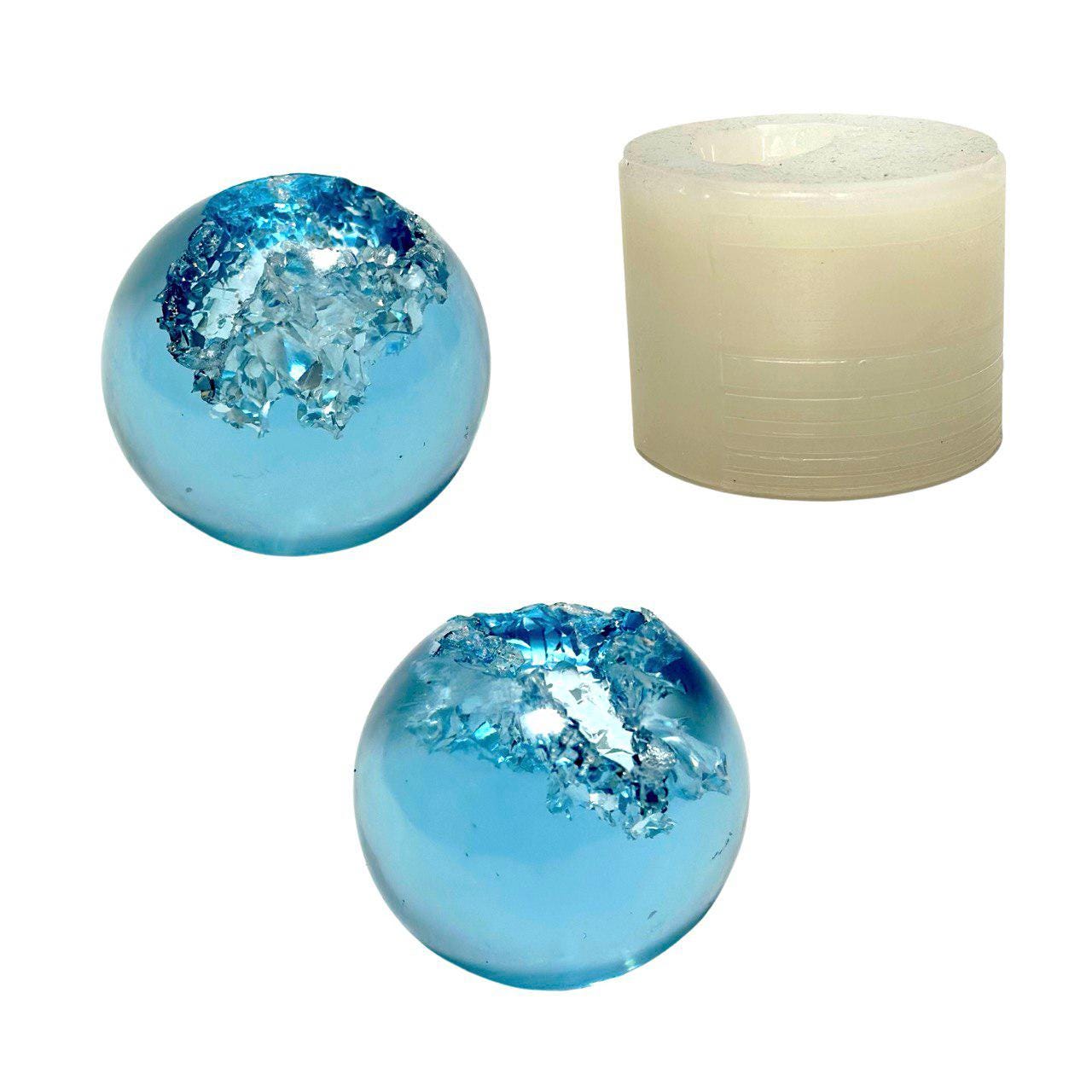 Tiny Crystal Sphere Silicone Mold - Geode Resin Mold for DIY Jewelry Making