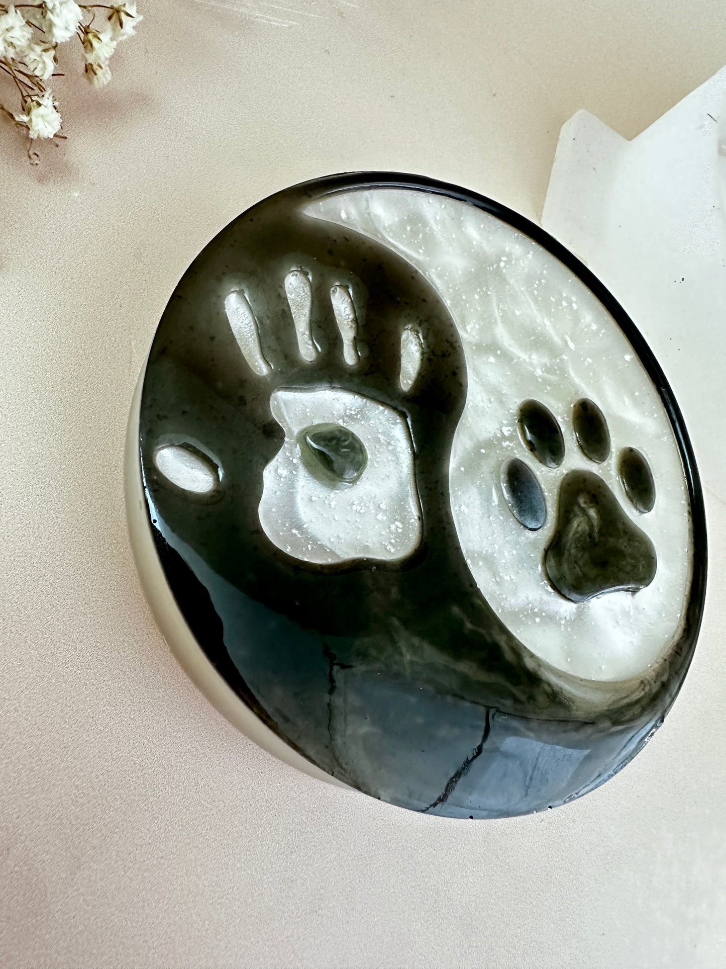 Yin Yang schwarz-weißer Hund-Mensch-Silikonform – einzigartiges Bastelwerkzeug für DIY-Projekte – perfektes Geschenk für Hundeliebhaber