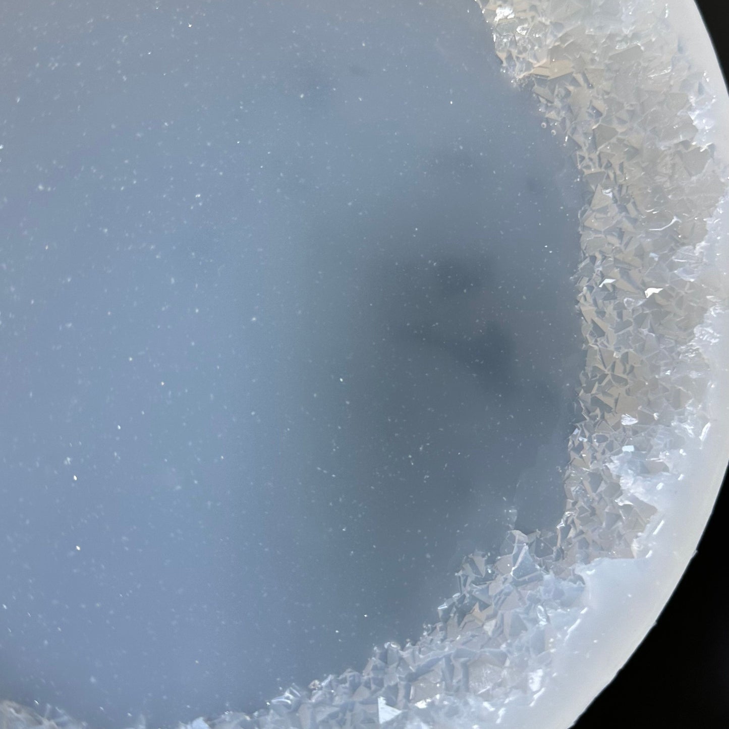 Large Round Resin Tray Mold with Crystal Edges - Silicone Craft Form for Chic Serving Platters