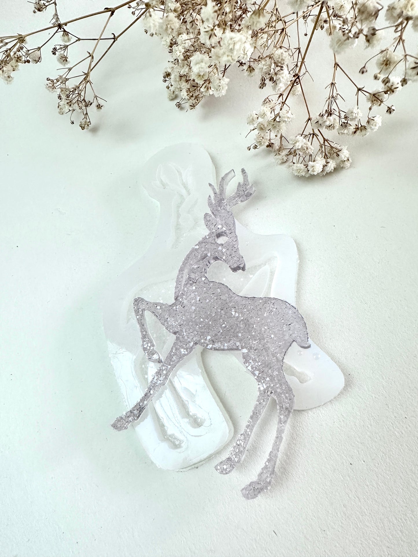 Glitzernde Kristall-Hirsch-Silikonform für Weihnachtsbaumspielzeug, ideal für selbstgemachte Weihnachtsdekorationen, tolles Weihnachtsgeschenk für Bastler 