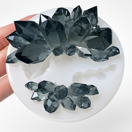 Large 2 Pc Crystal Cluster Silicone Mold for Resin Art and DIY Crafts