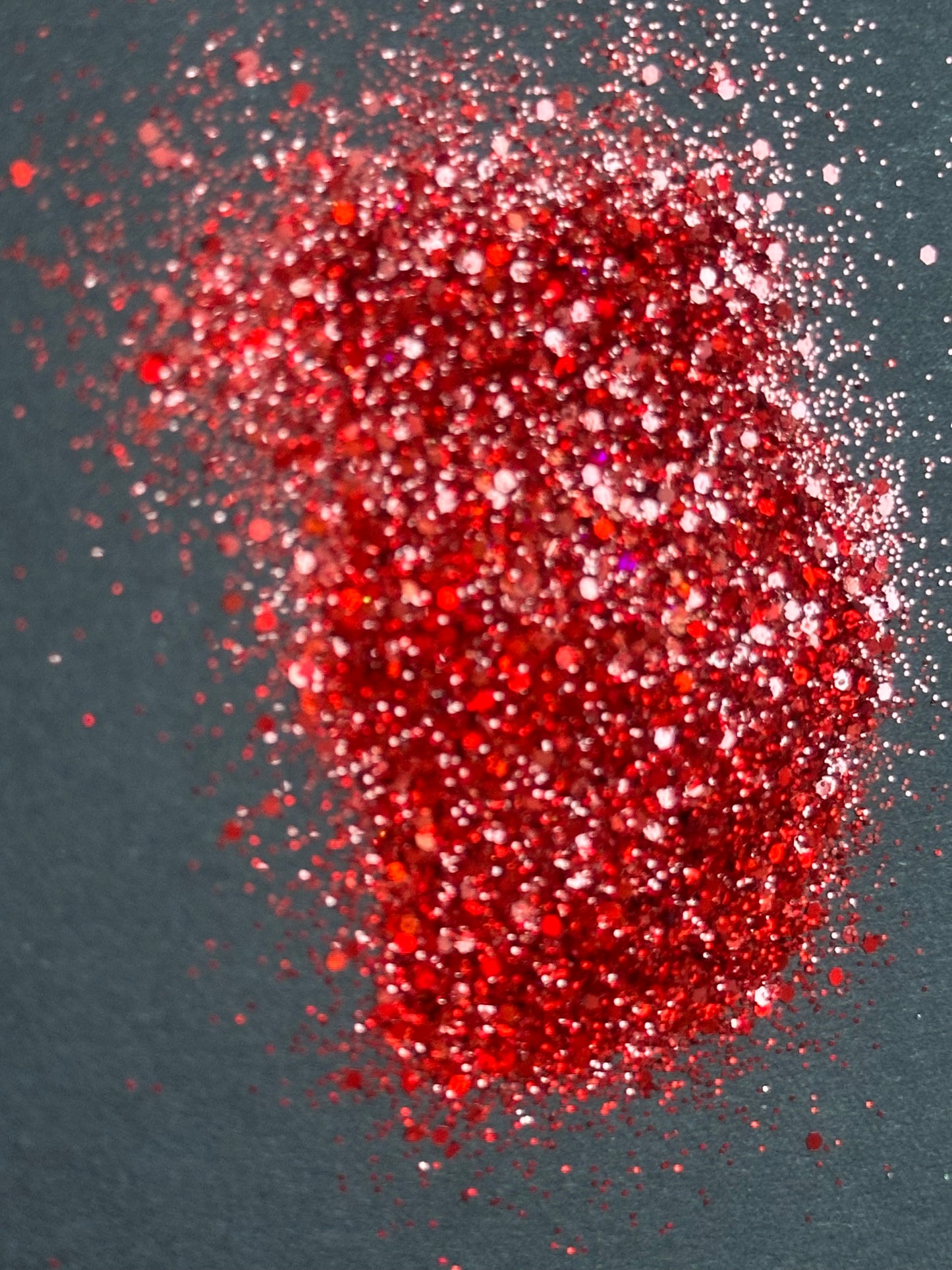 5g Red Glitter Mix – Fine and Chunky Iridescent Glitter