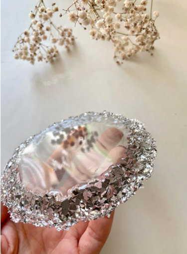 Large 13cm Round Crystal Edge Mold for Coasters and Trays